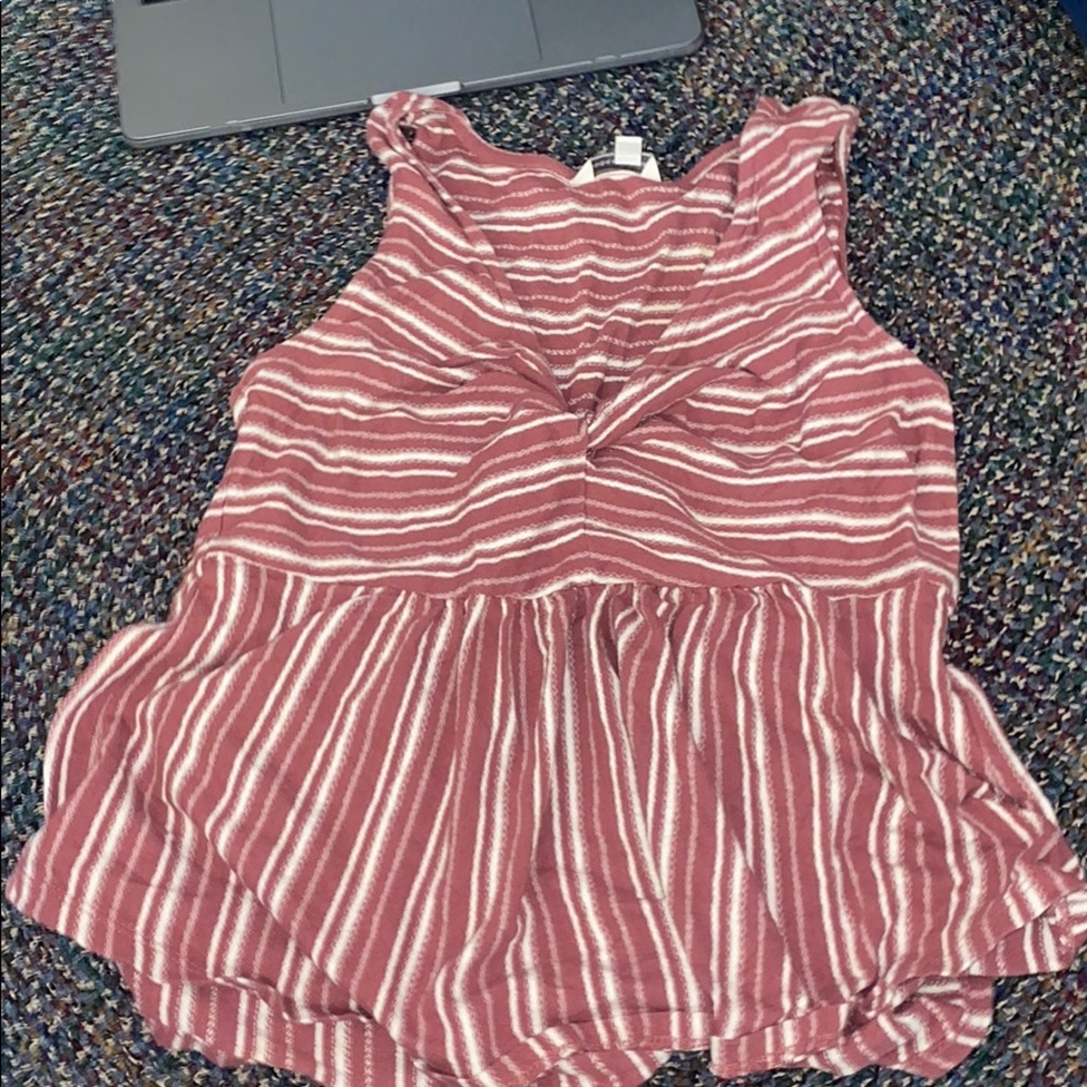 Pink and white stripped blouse